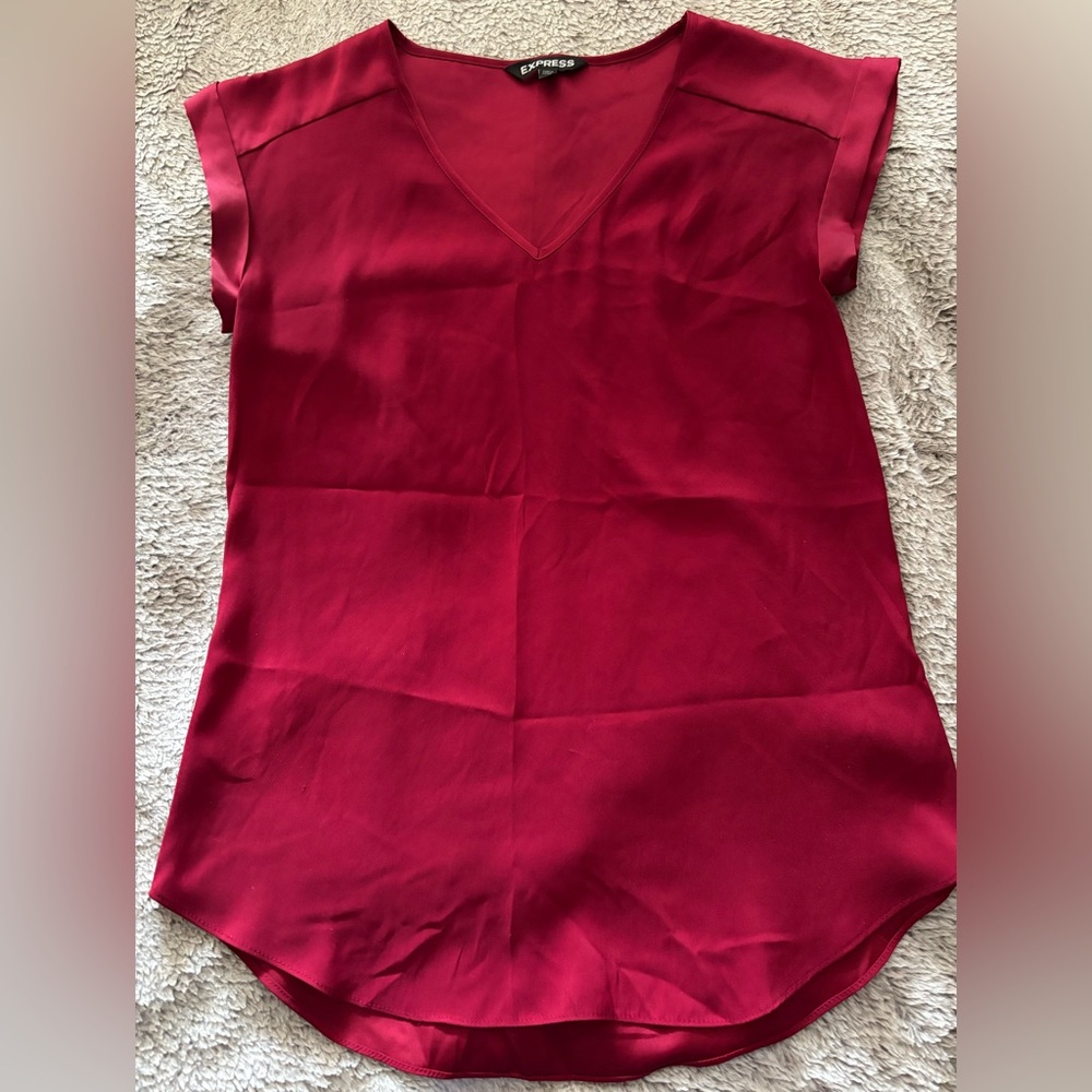 Red Silk Express Blouse